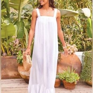 Bobi White Sundress Crepe Maxi